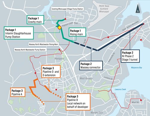 Map of the whenuapai and redhills project work