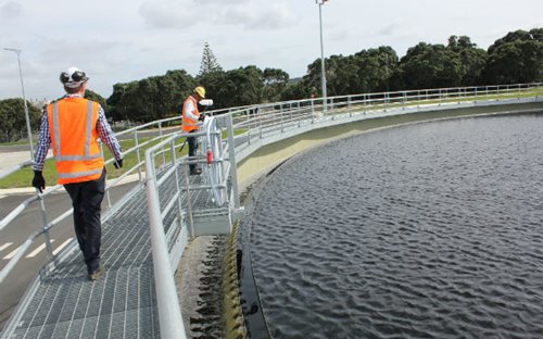 Staff at the Mangere Wastewater Treatment Plant.