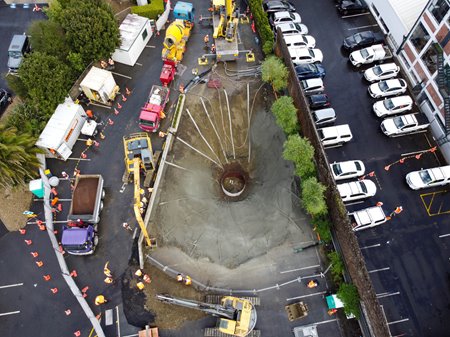 Drone aerial of the sinkhole site