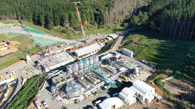 Aerial view of Watercare's new water treatment plant in Tuakau